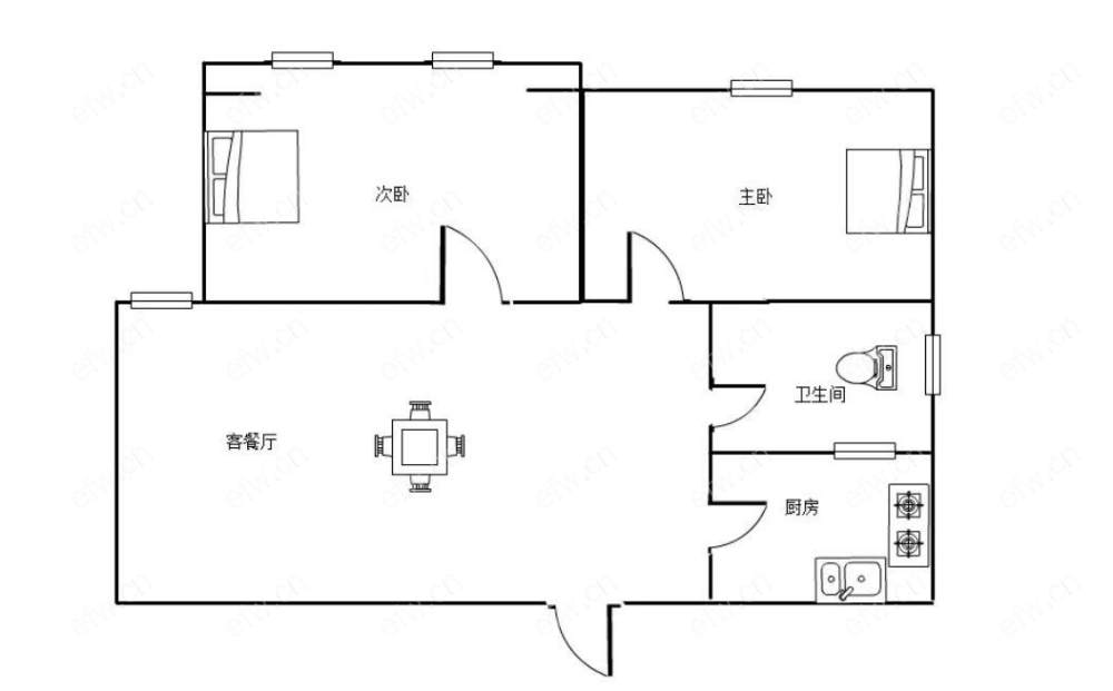 凤翔馨城 2房 全明户型 另送家电