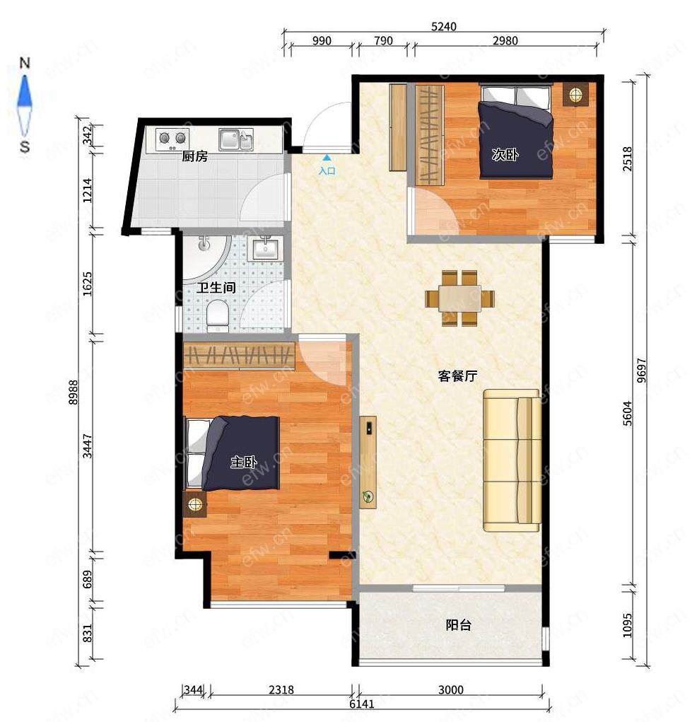 海岸城郦园 3房 全明户型 另送家电