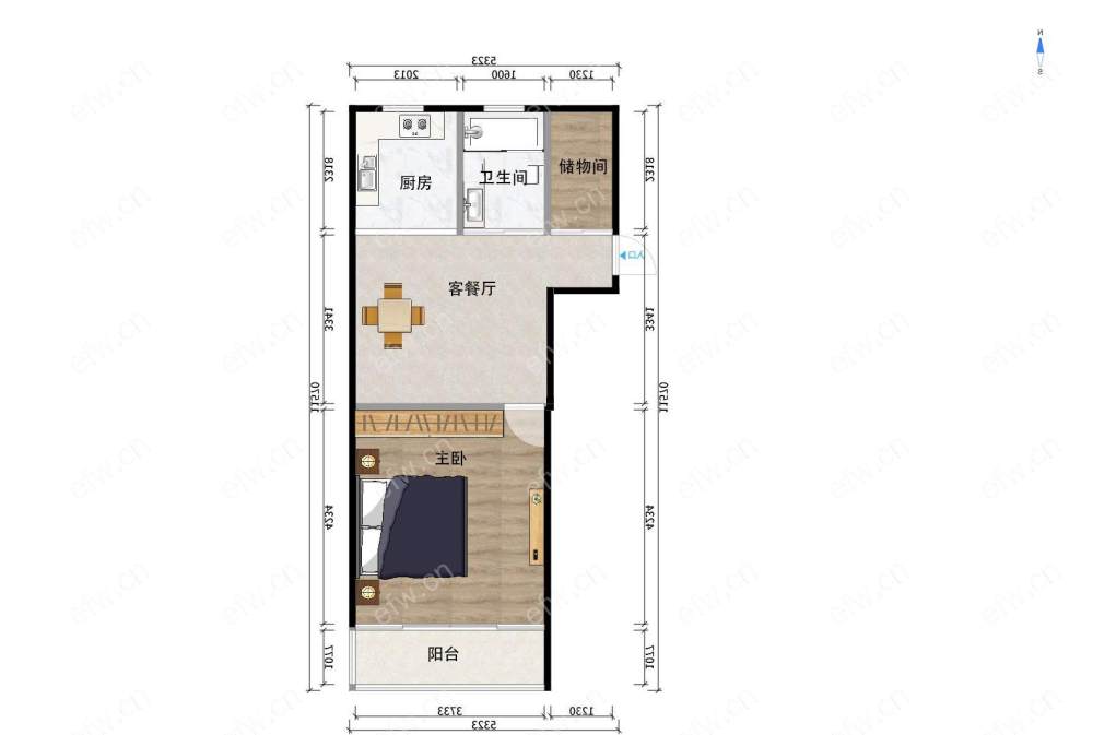 民丰里 1房 全明户型 另送家电