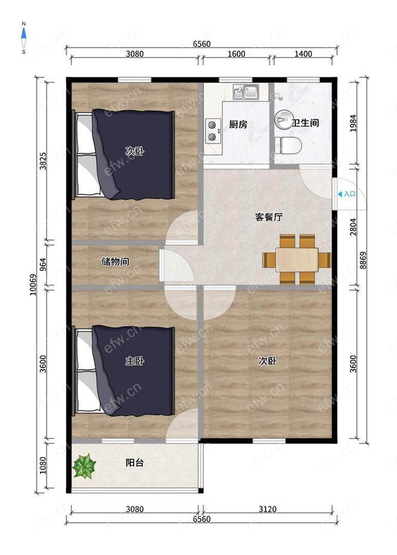 惠峰新村 3室 简单装修