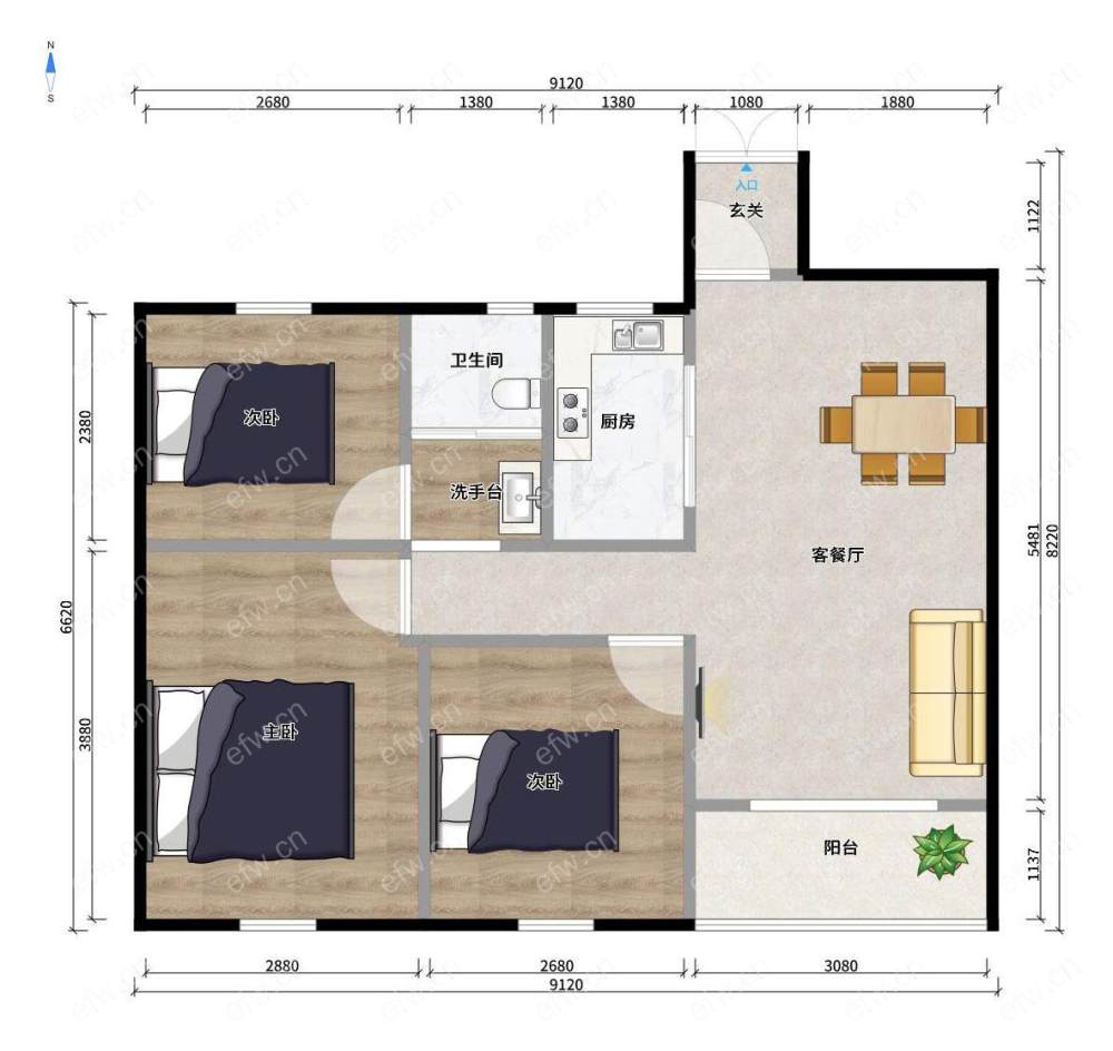 盛岸路高档小区，精装修3房。