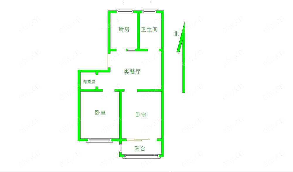 西园里 2室1厅 报价1800 钥匙在门口