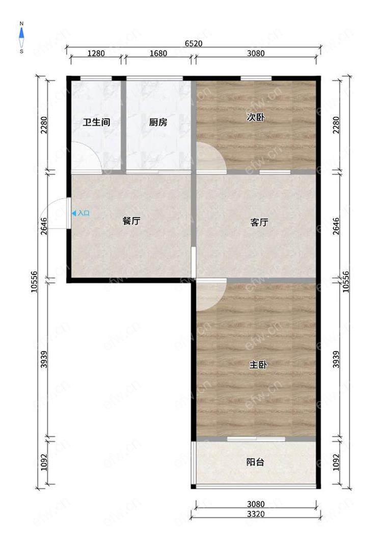 双河新村 2室1厅中间楼层