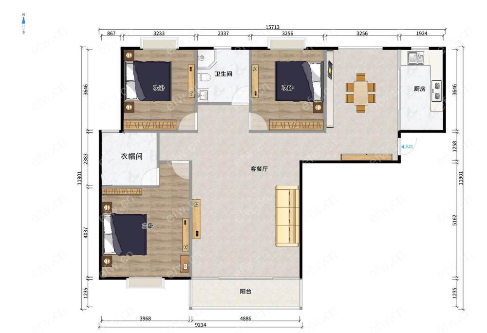 世茂首府（天域景园） 3房 全明户型 另送家电