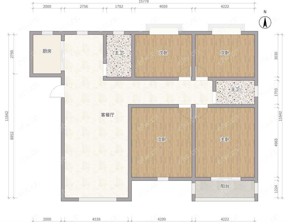 东方时代大厦 4室2厅