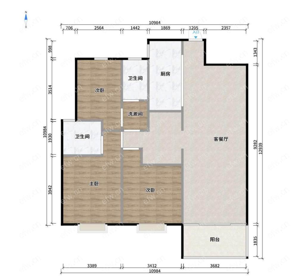 理想城市花园九期3房2卫
