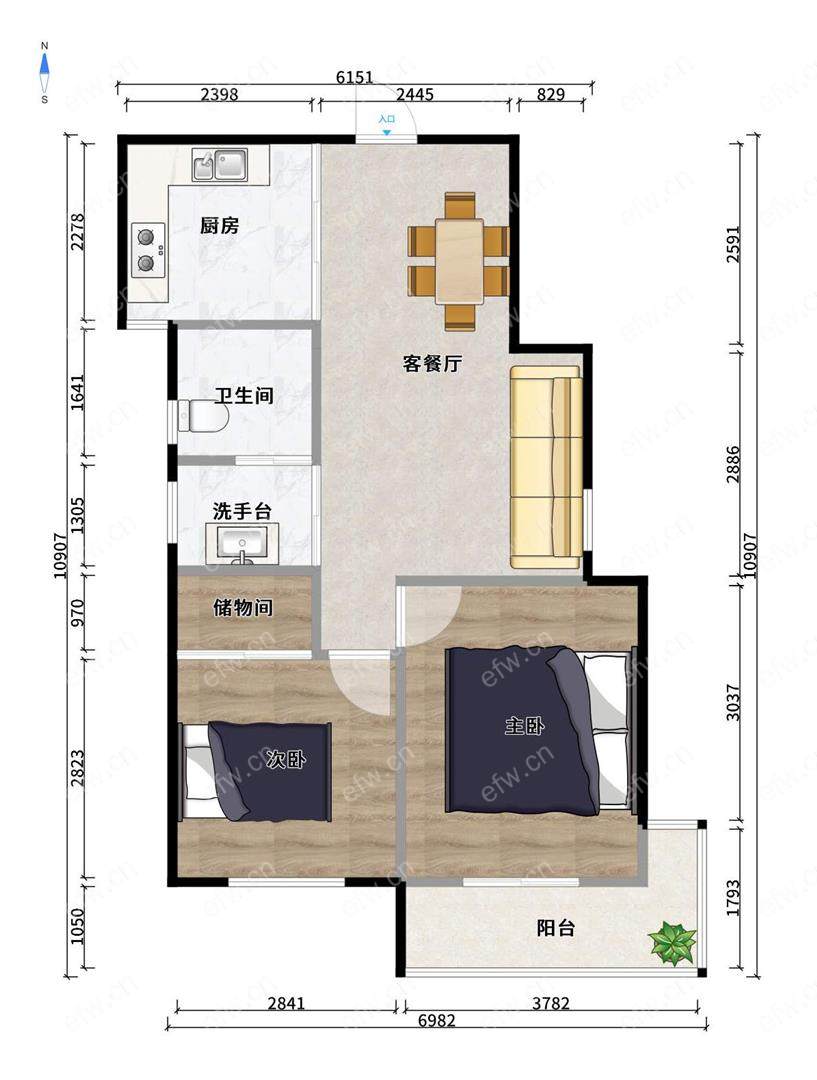 新惠家园（西区125-173） 2房 全明户型 另送家电