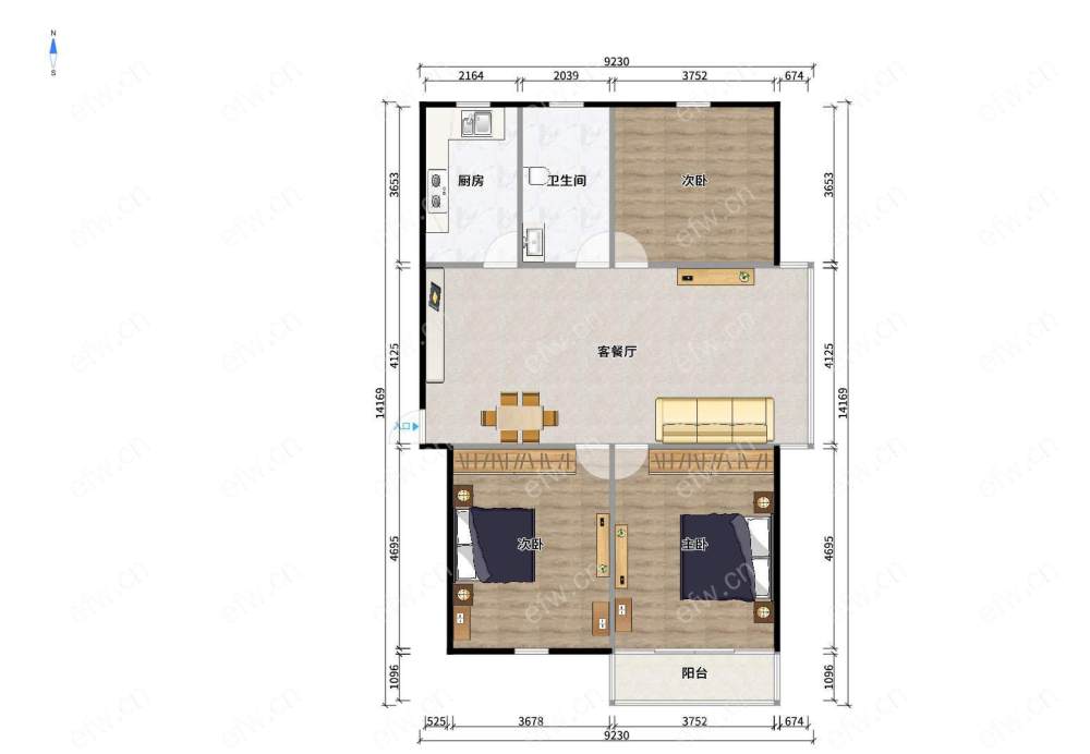 village room室hall厅 area平