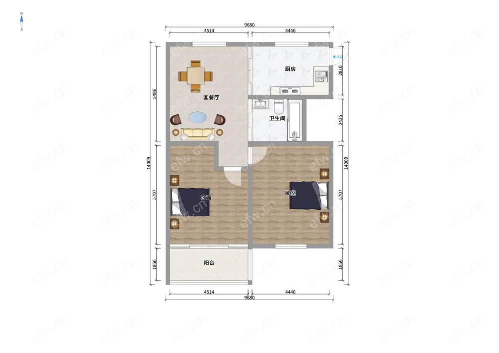 建设新村    2室2厅