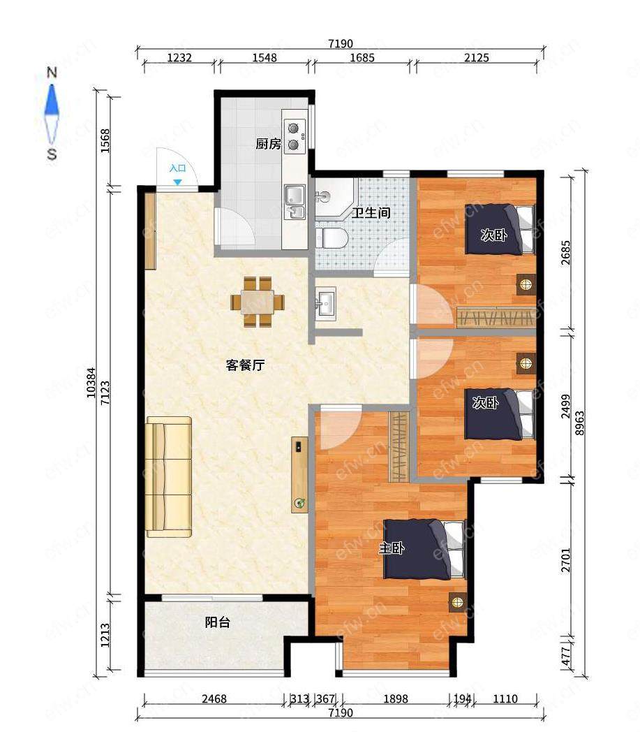 溪湾雅苑一期 3室1厅