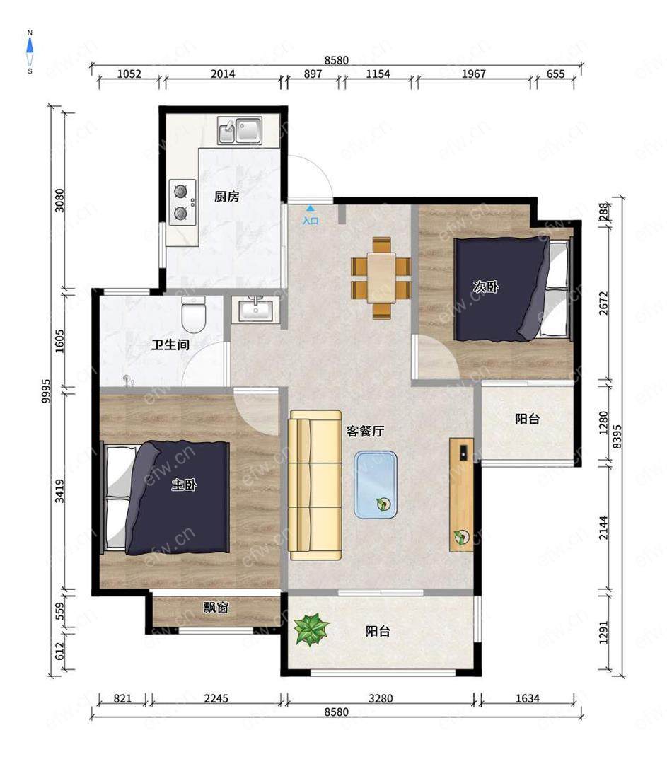 天渝骏园 2室2厅