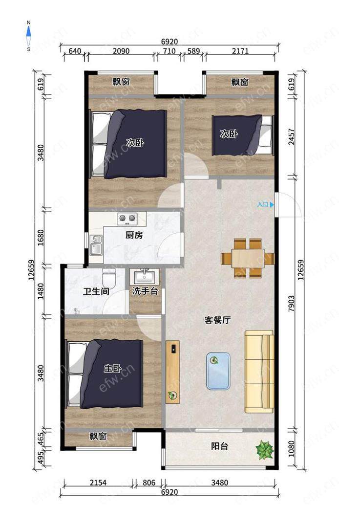 西溪碧桂园(洋溪雅苑) 3房 全明户型 另送家电