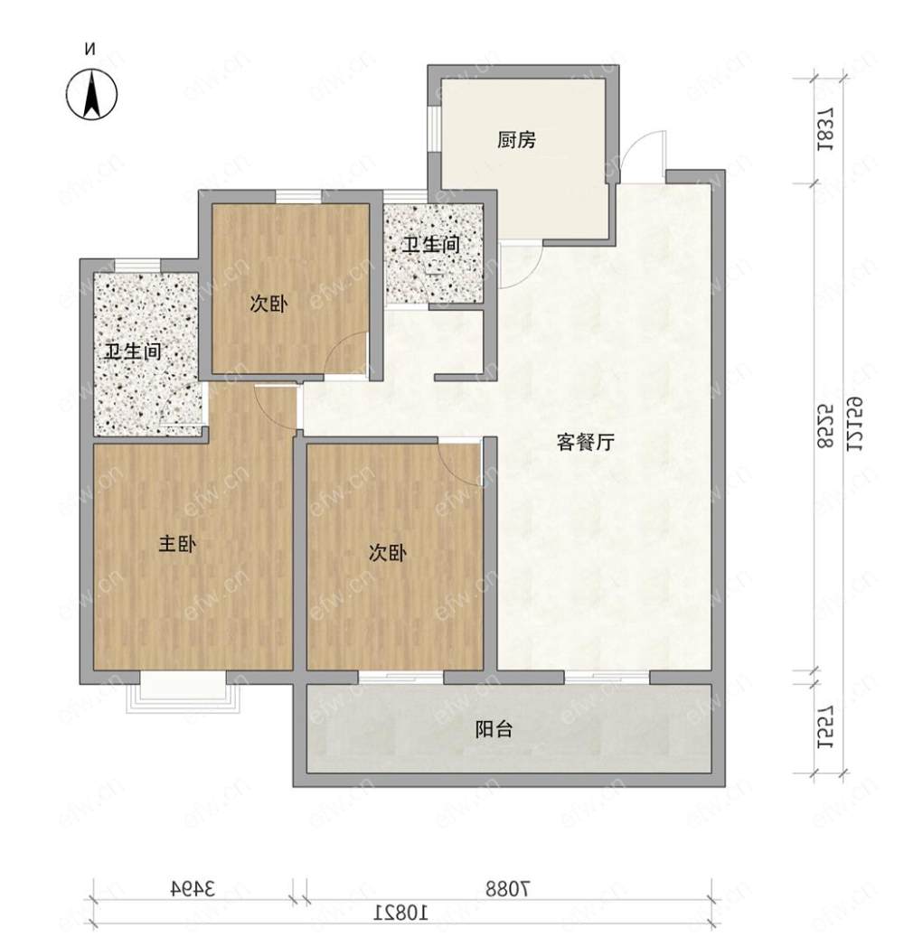 世茂璀璨时光 精装3室2厅2卫双阳台