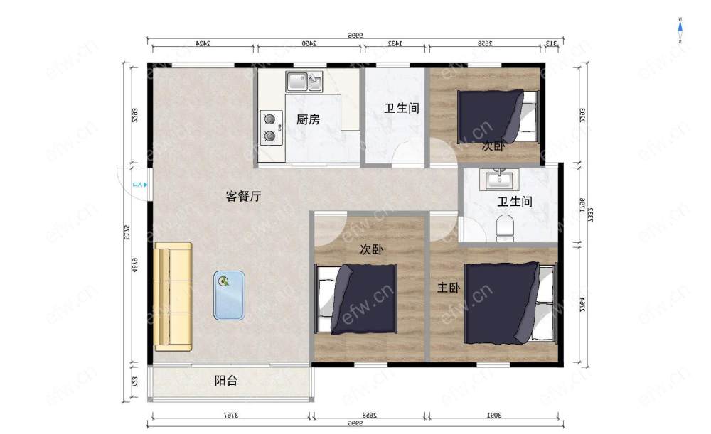 梧桐水岸3房2厅，精装修