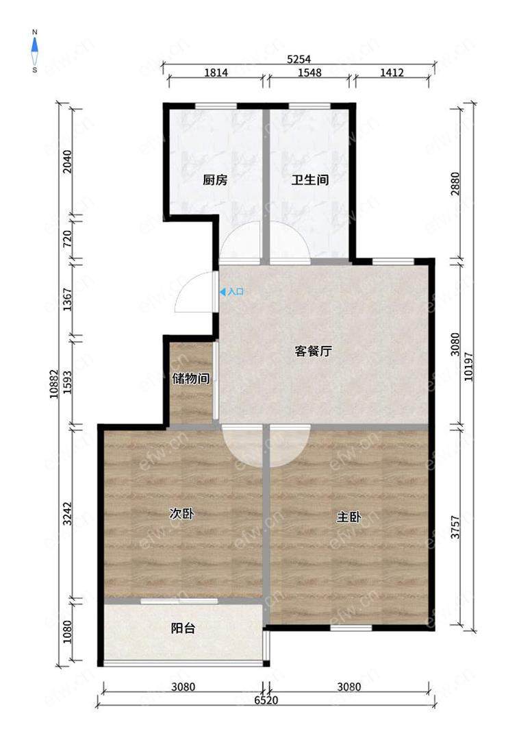 新惠园小高层6楼 2房2厅 商品房吴土出