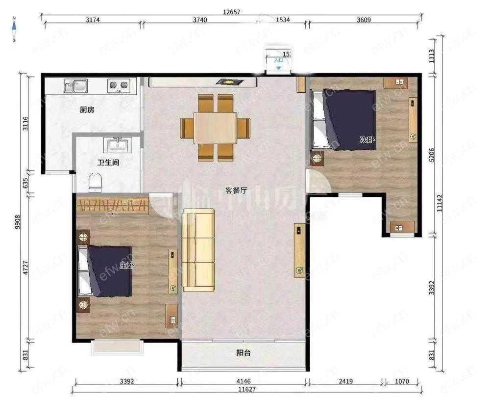紫金门 2室   2厅