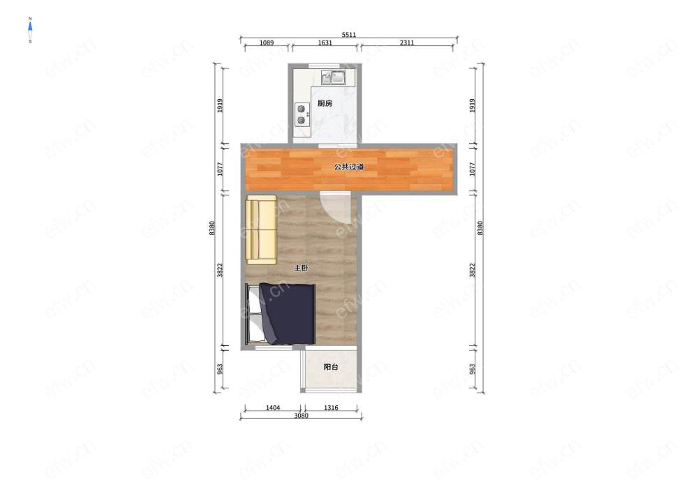 建设新村  1室1厅