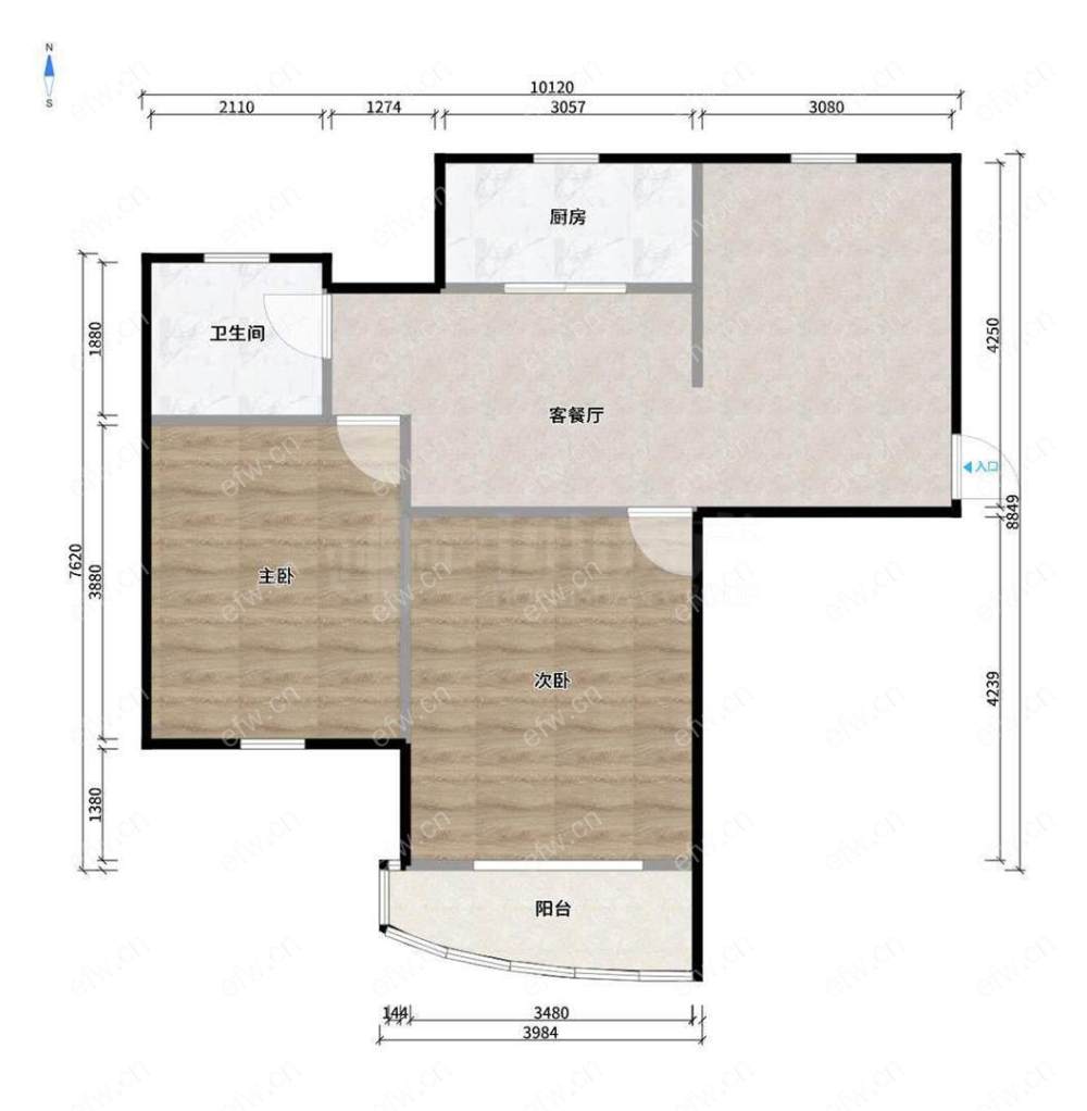 精装2房 拎包入住南北通透