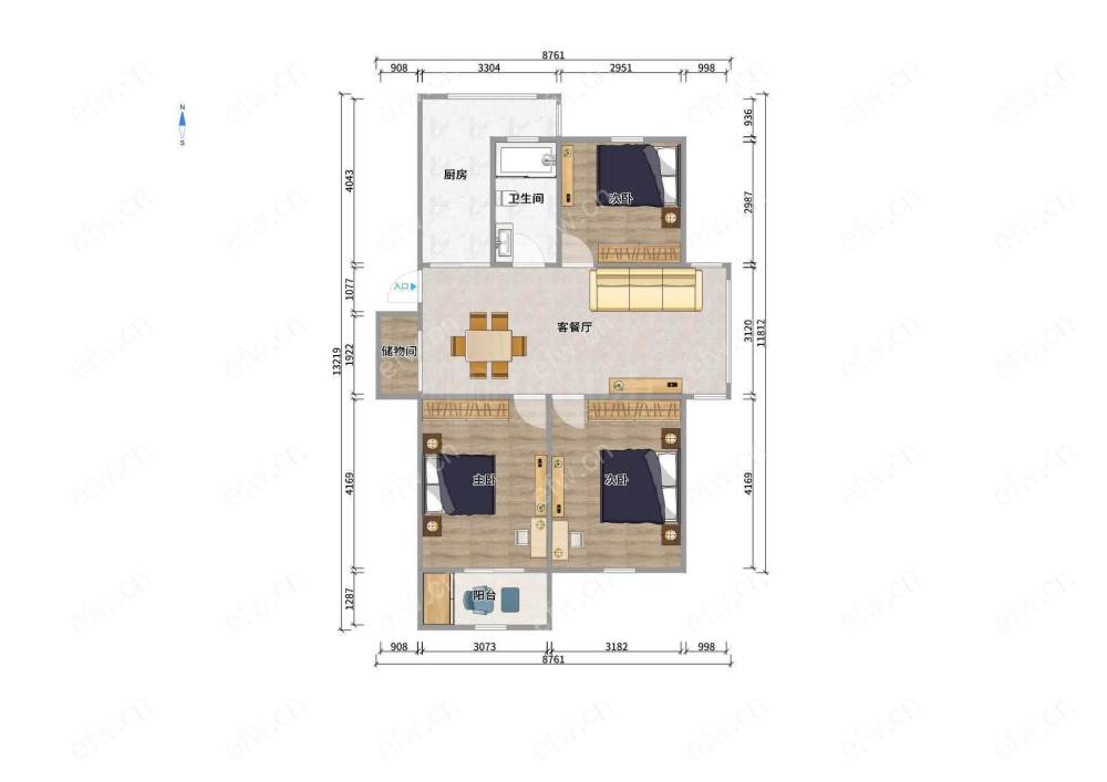 village room房 全明户型 另送家电