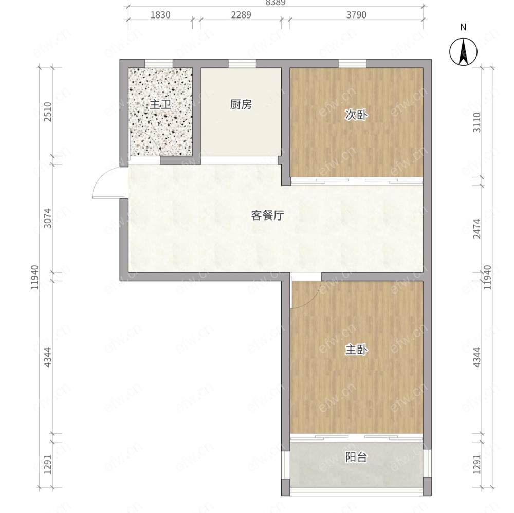黄巷二居室简单装修自住