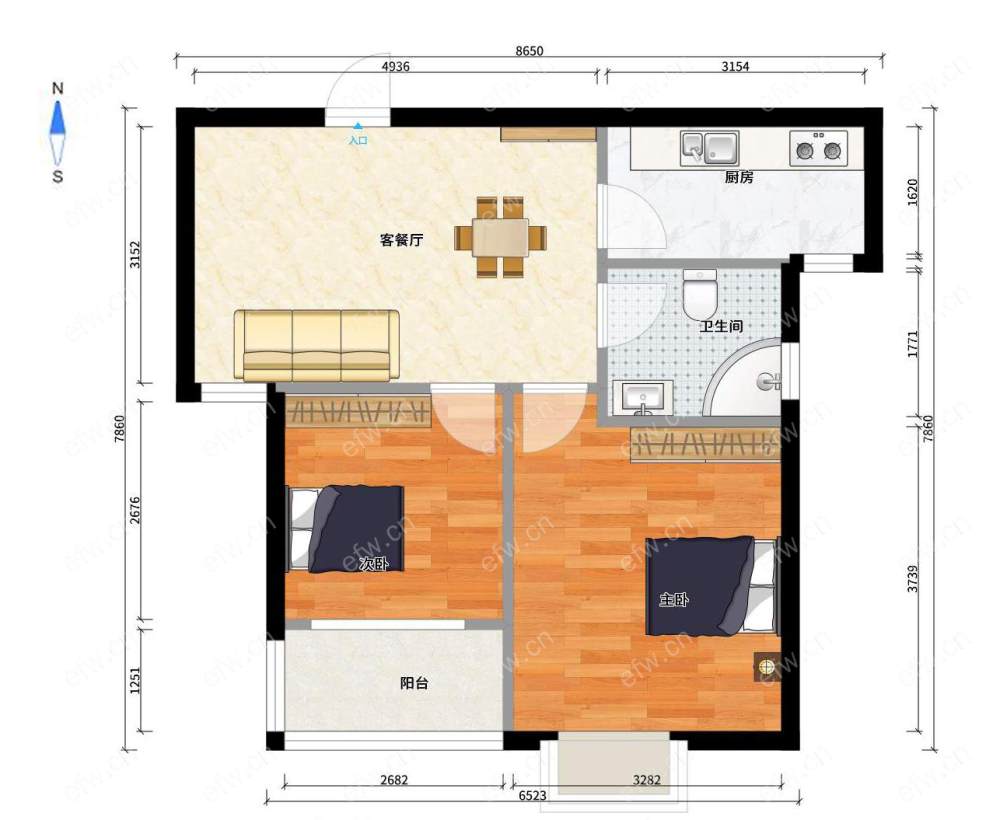 精装修二房 小高层 拎包入住