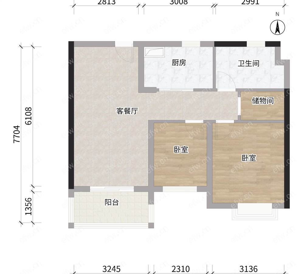 次新房 阳光100阿尔勒精装2房