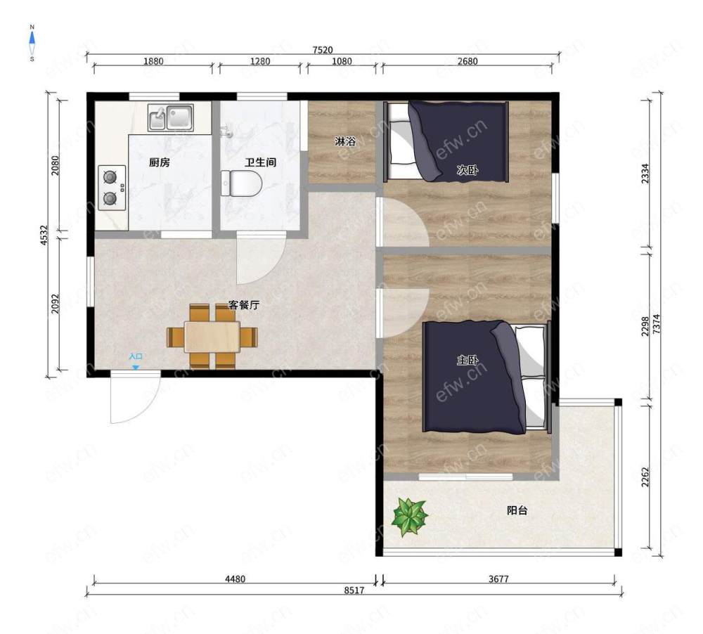 临地铁口 village  通透room房 中间楼层