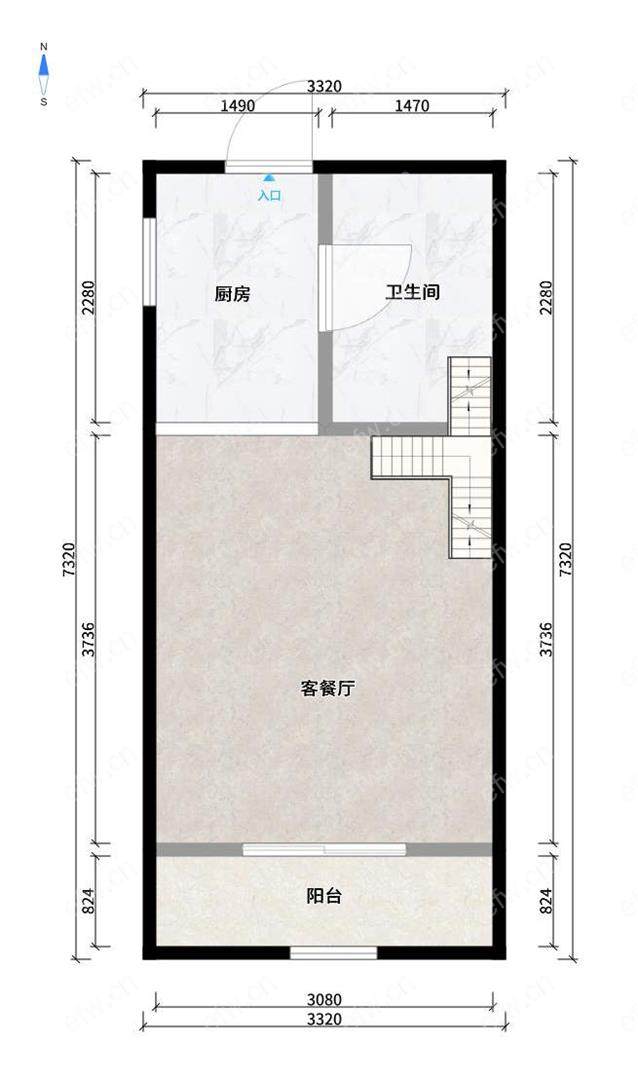 西城荟边套复式公寓