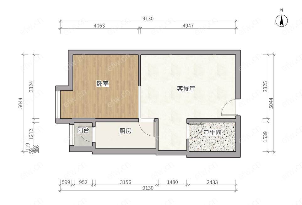 阳光城市花园D区 1室1厅
