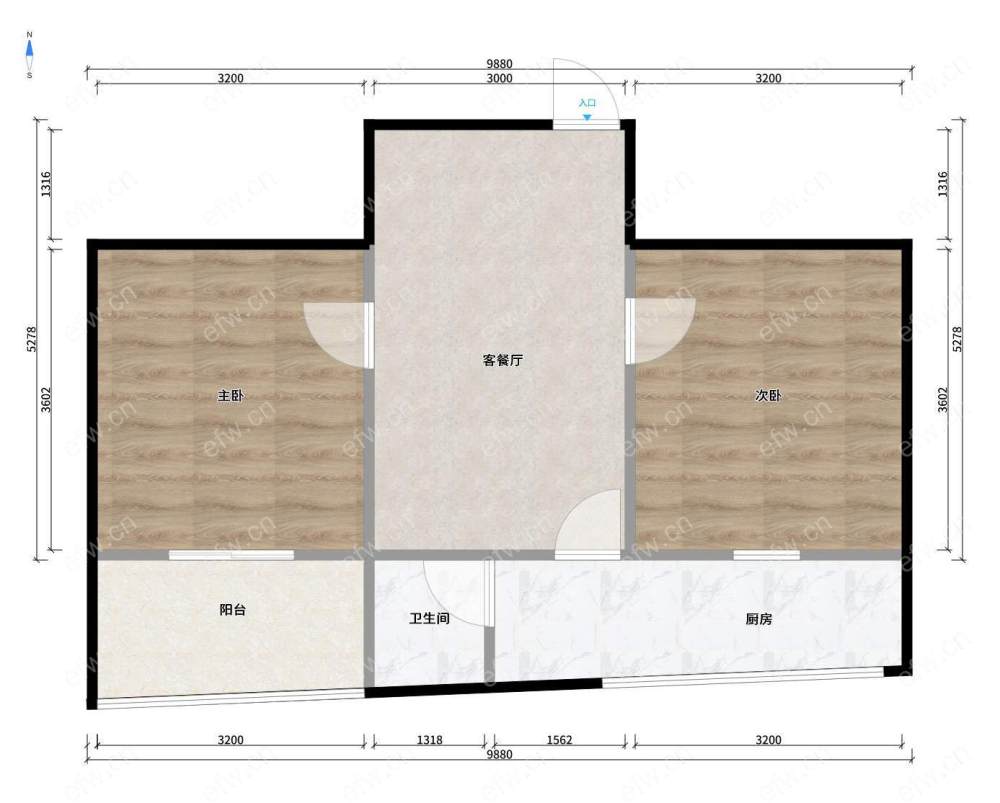 婚装全明东边户2房,惠峰新村 格局工整合理