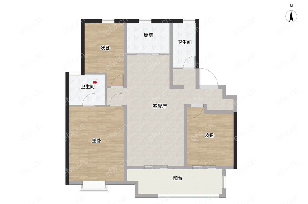 美的宾府位置好，环境优雅，120.52平米精装3房