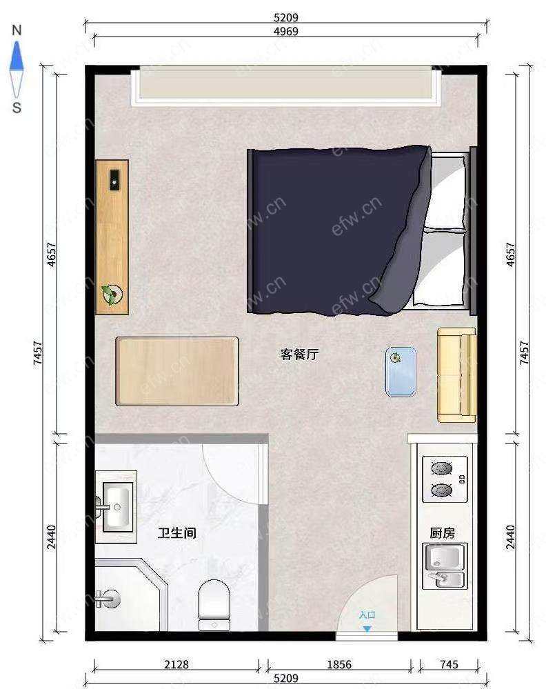万荟城精装一室 地铁口