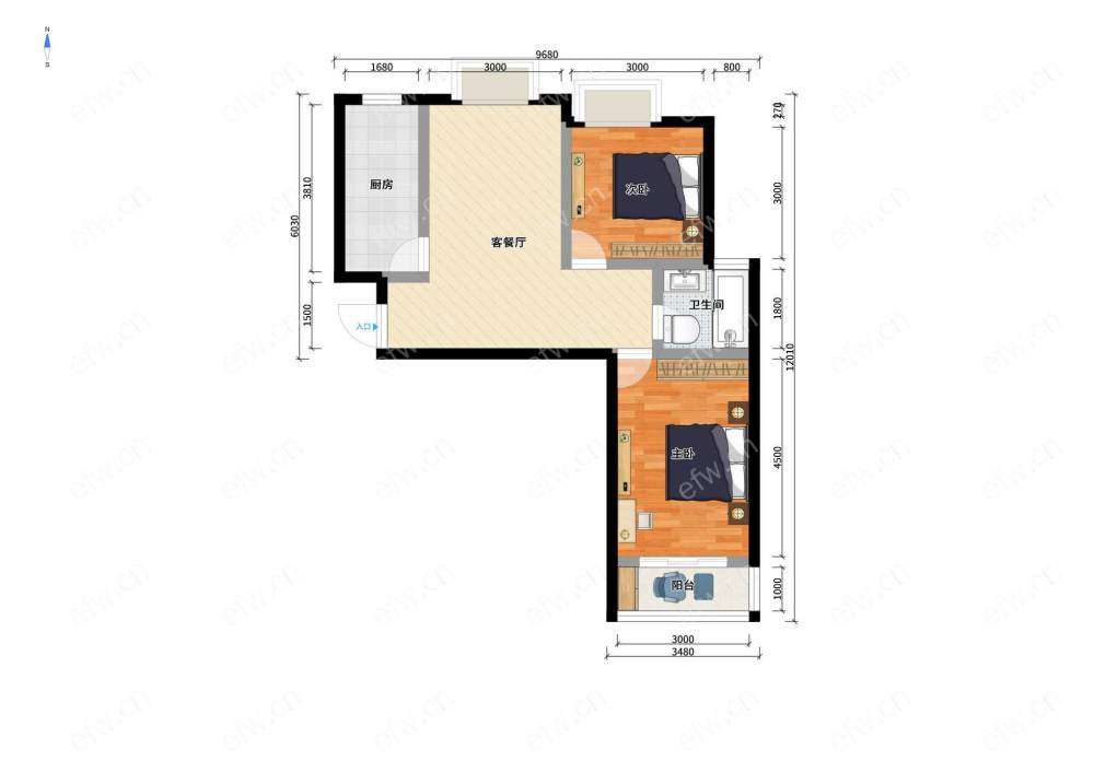 业主急售 village  双阳台 纯毛坯小room房 中间楼层！
