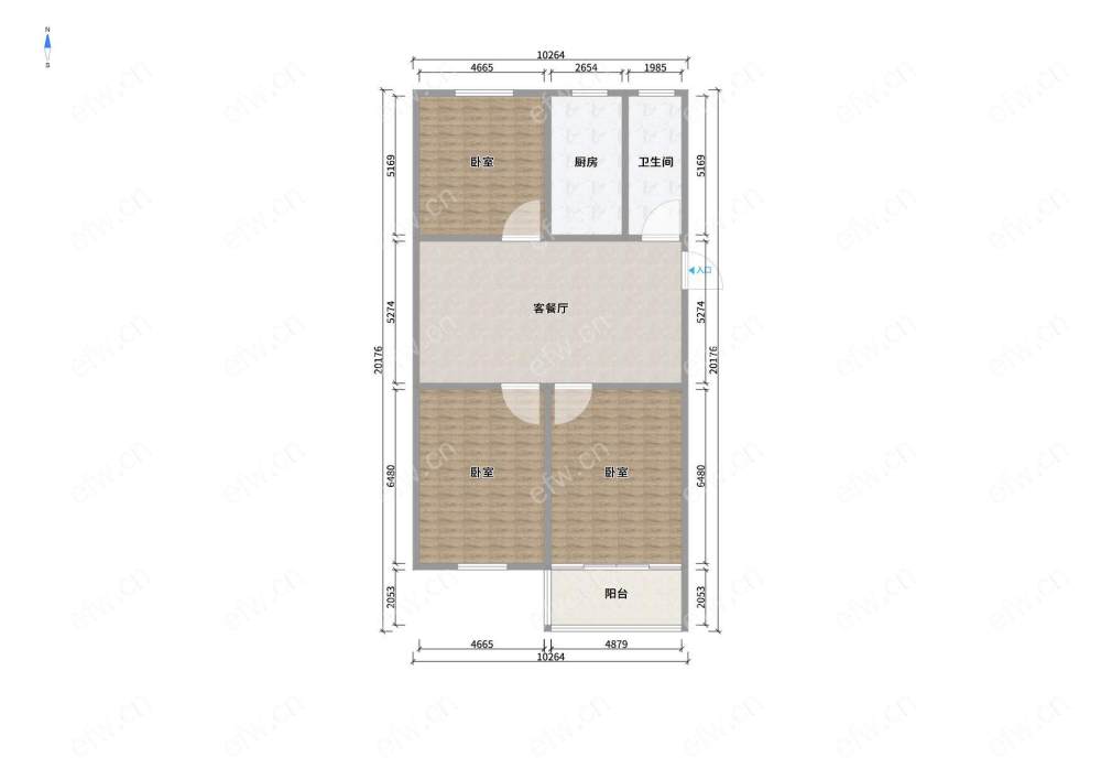 解放新村(喻康苑) 2房 全明户型 另送家电