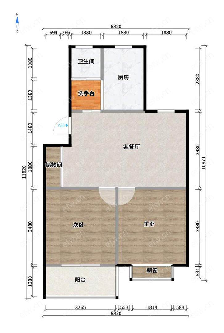 双河苑 2室2厅 88平