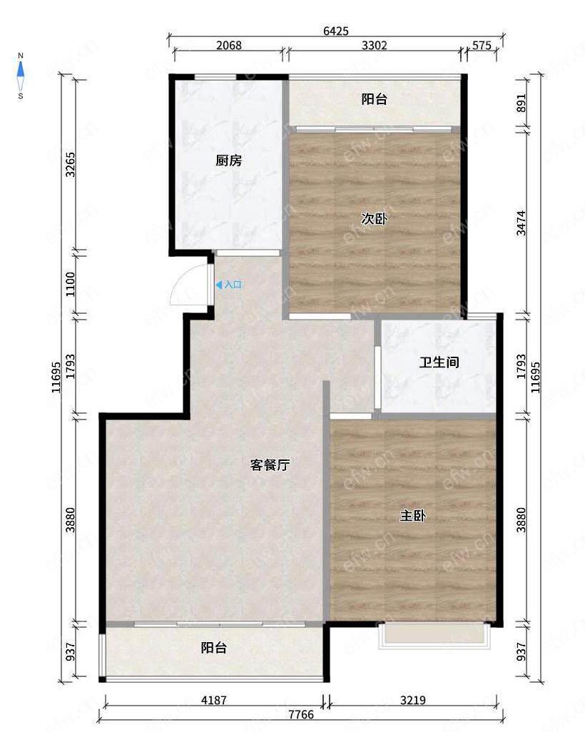 绿地世纪城（一二期） 2室2厅