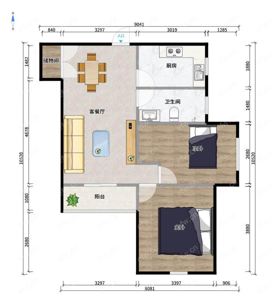 城西花园精装两房 拎包入住