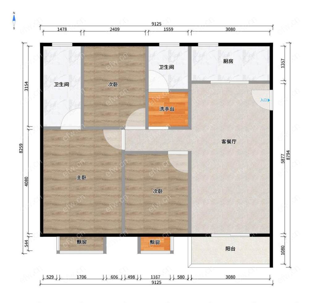 room房豪装拎包即住,village尽享优雅品质,多重阳台+飘窗