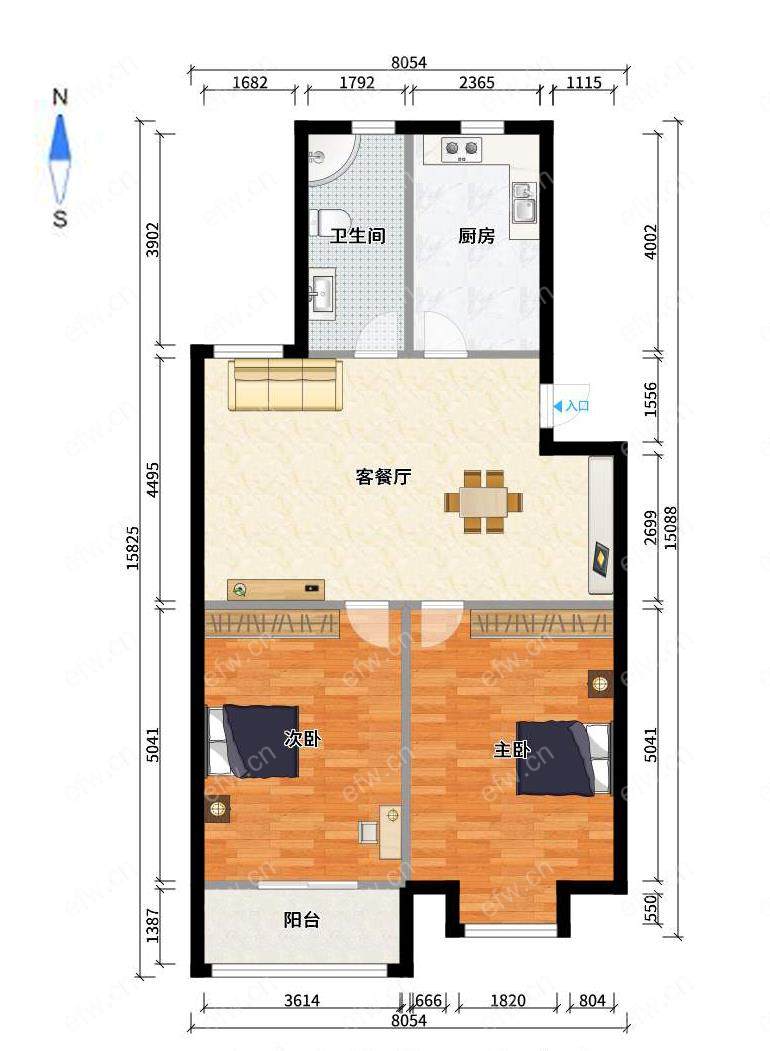 周新苑（东三期301-385号） 2室2厅