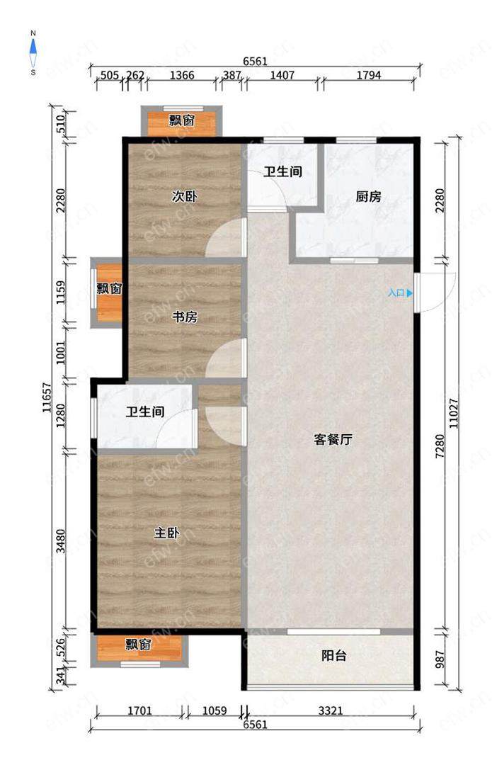 婚装全明东边户3房,绿地西水晶舍 格局工整合理