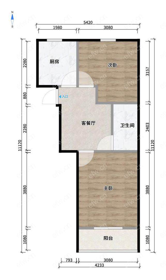 简单装修2房,伶包入住