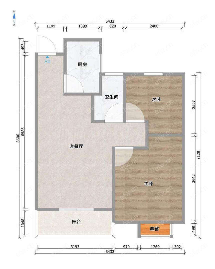 锦数双河苑精装修2房 家电齐全 带飘窗  采光好