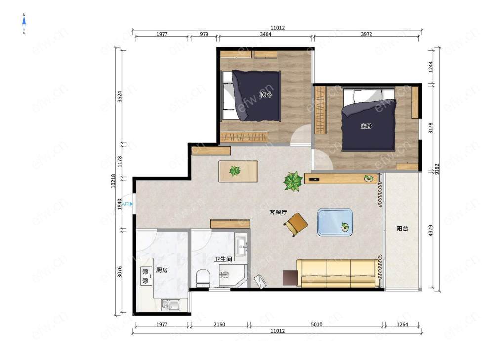 village room房 全明户型 另送家电