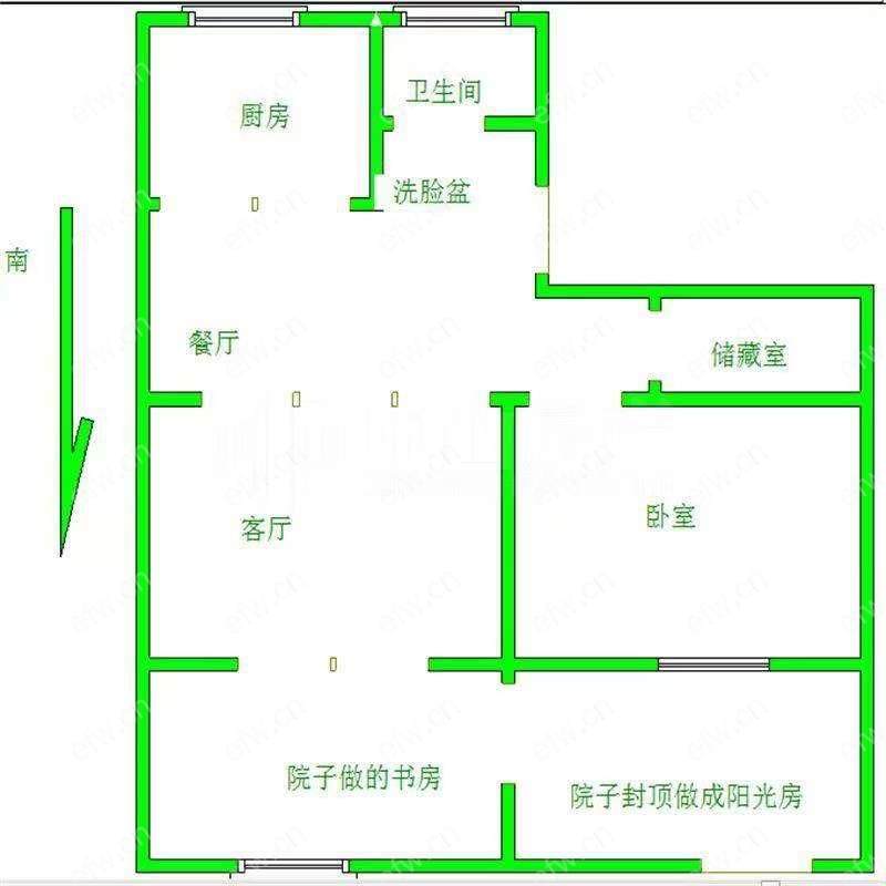 婚装全明东边户2房,刘潭二村 格局工整合