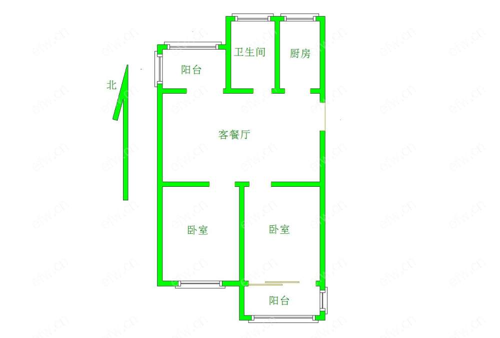 鑫龙家园     精装朝南2室1厅
