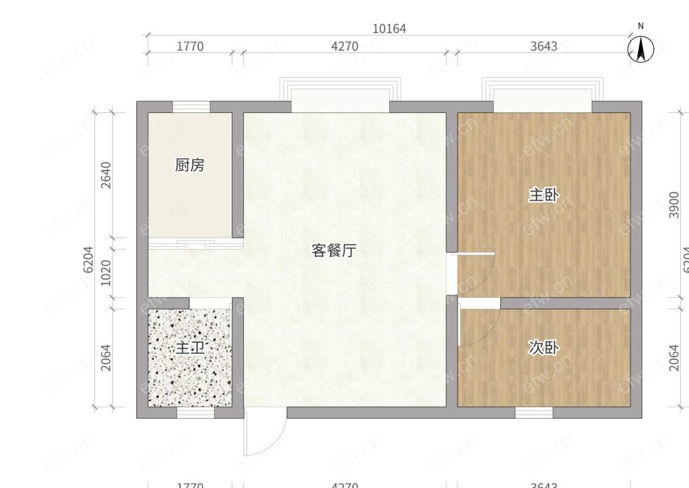 北翔广场 2房 全明户型 另送家电