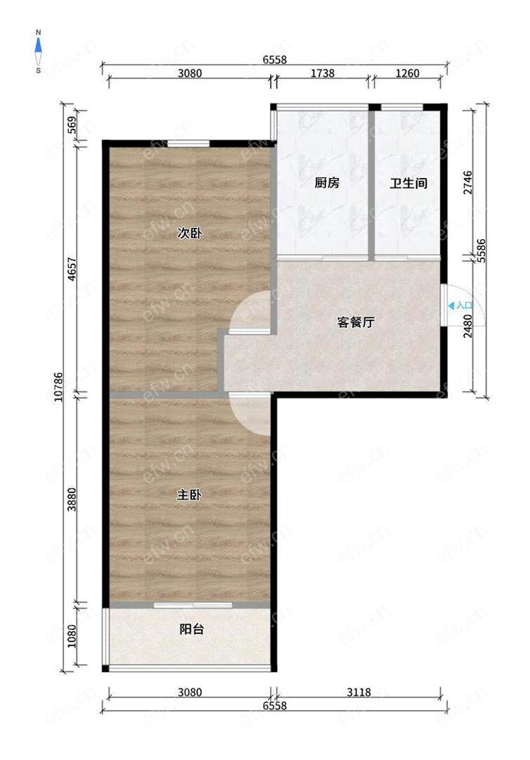 双河二村二室一厅一卫，房东诚心出售
