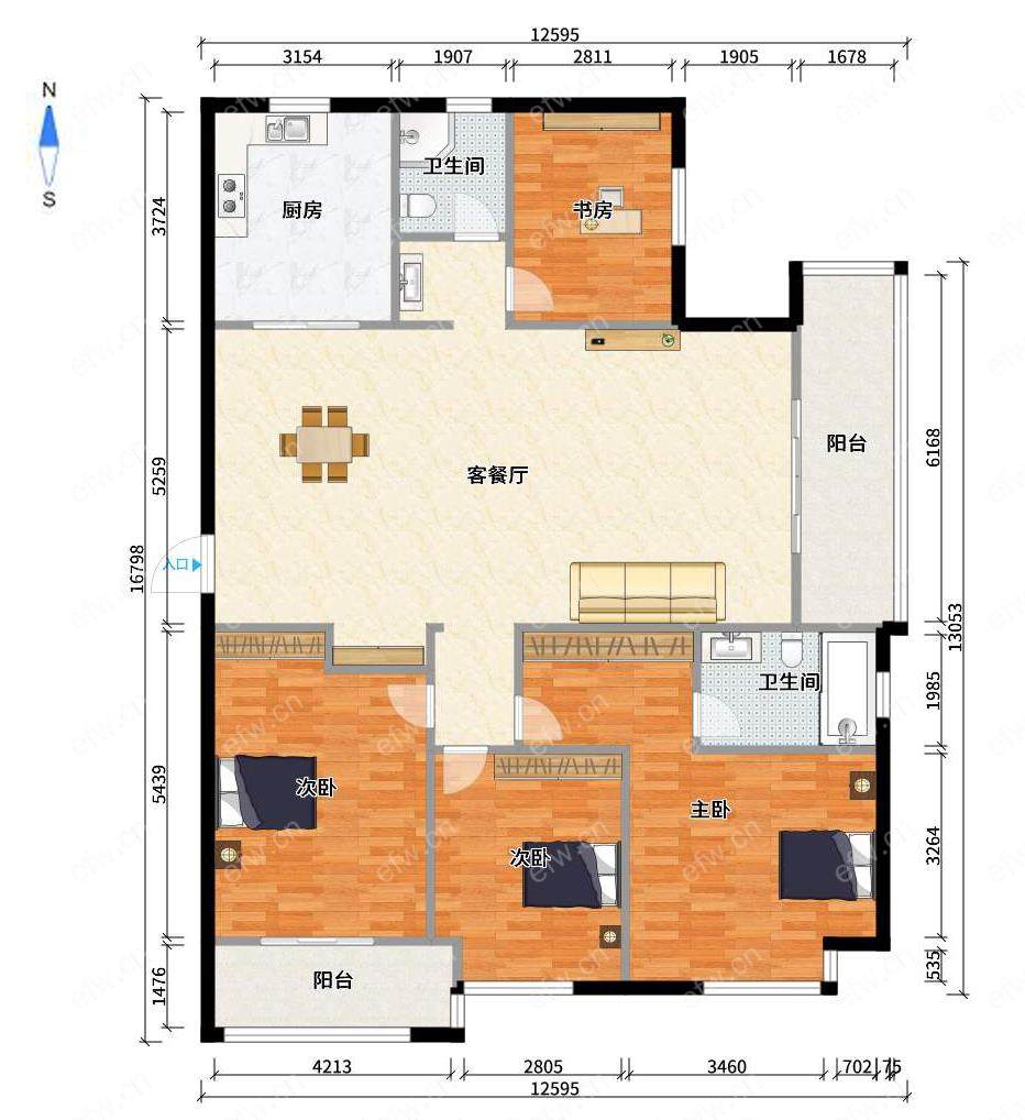 经开区豪装四房拎包入住带车位
