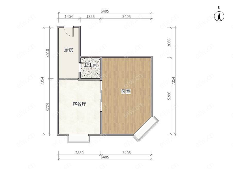 嘉德时代广场 1室1厅