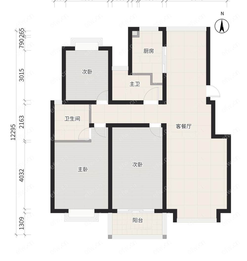 双地铁口 凤翔馨城 3室2厅洋房一梯2户